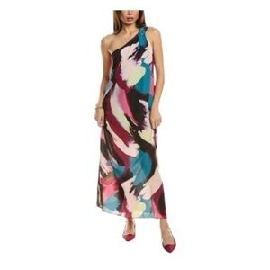 NWT! Laundry By Shelli Segal One-Shoulder Maxi Dress In Black Size 2